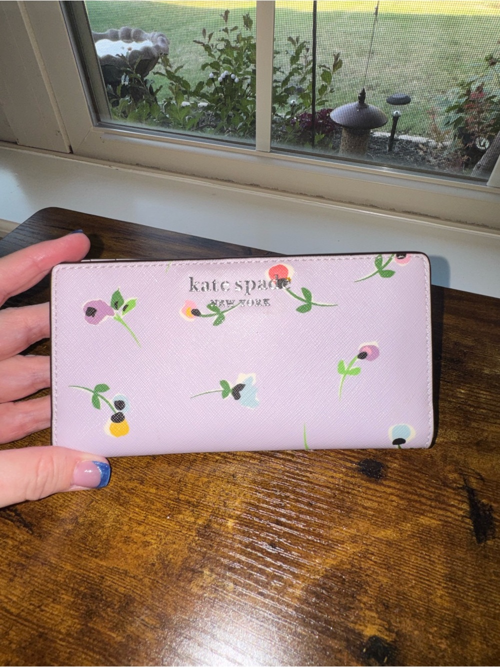Kate Spade New York Floral Slim Bifold Wallet - Lavender / Lilac